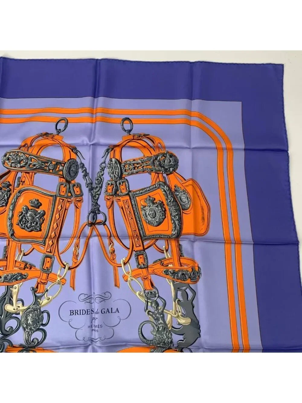 Hermes Carre 90 Silk Scarf Brides de Gala Blue - Picture 3 of 6